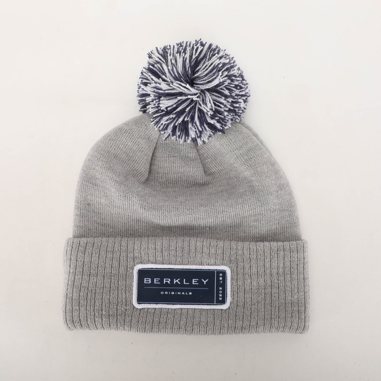 Berkley Classic Bobble Beanie - Grey/Navy/White