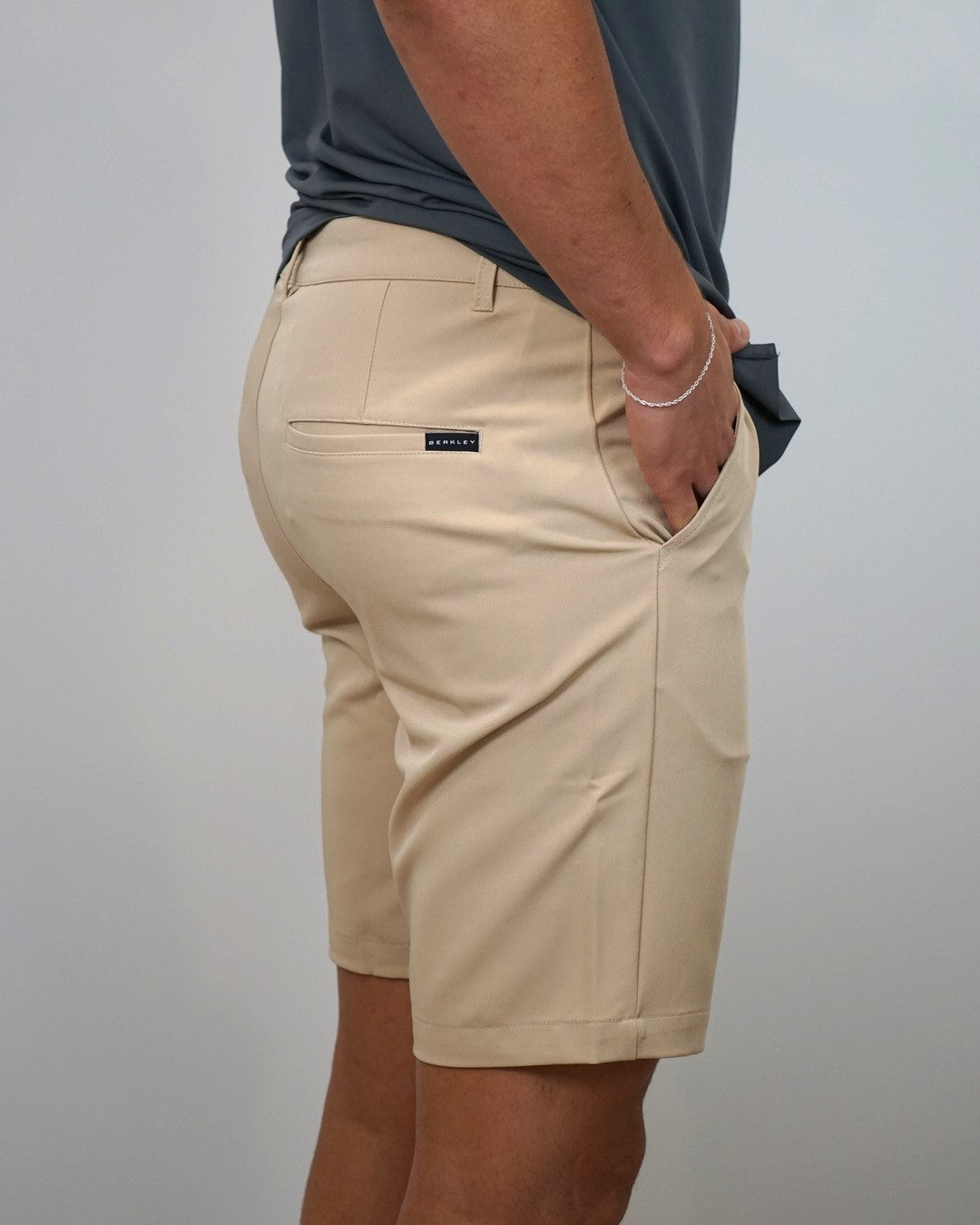 Berkley Golf - Men's Performance Golf Shorts - Beige