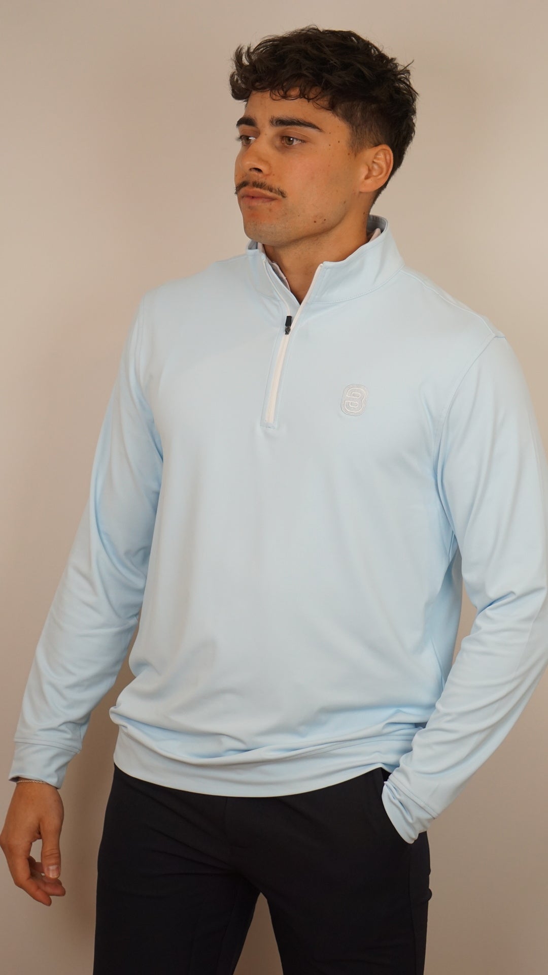 Berkley Quarter-Zip Pullover - Ice Blue