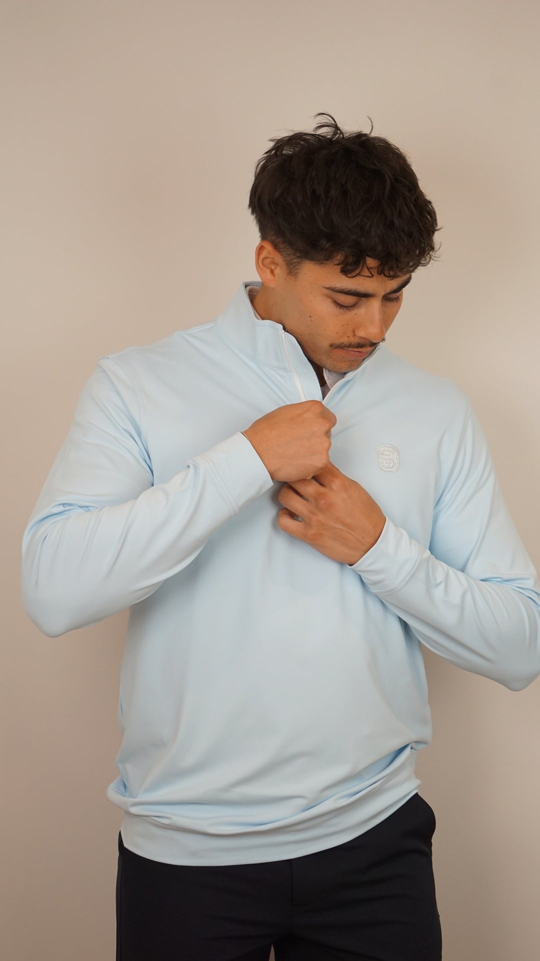 Berkley Quarter-Zip Pullover - Ice Blue