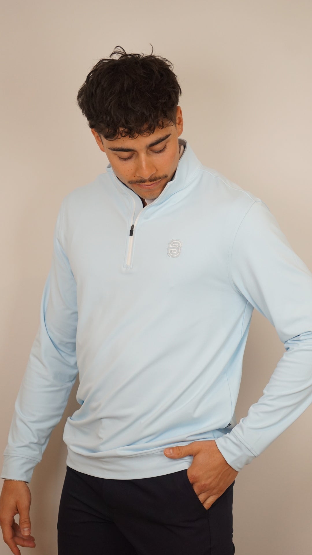 Berkley Quarter-Zip Pullover - Ice Blue